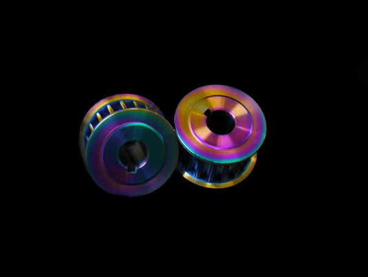 Titanium Motor Pulleys (2x pulleys // 2x keys // 4x circlips)